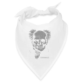 Schopenhauer-Schädel mit Zitat über die menschliche Natur - Bandana - Weiß - Vorne