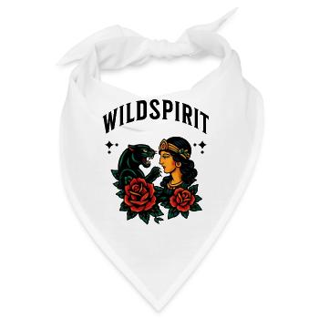 Stimmungsvolles feminines und katzenartiges Tattoo - Bandana - Weiß - Vorne