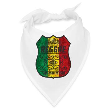 Reggae Flaggenmotiv mit kulturellem Design - Bandana - Weiß - Vorne