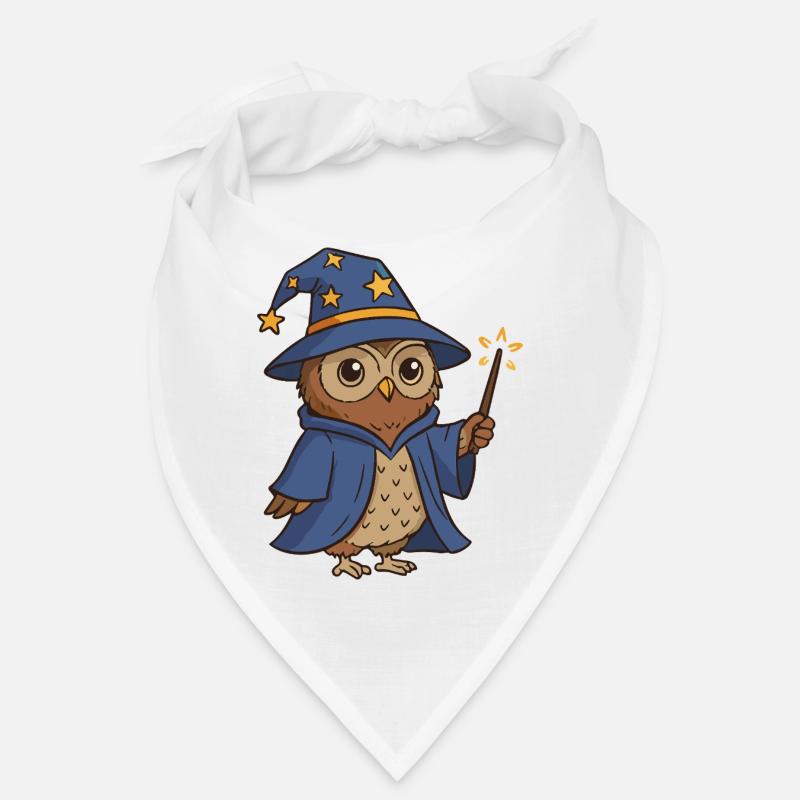 Magical Owl Wizard Illustration Bandana