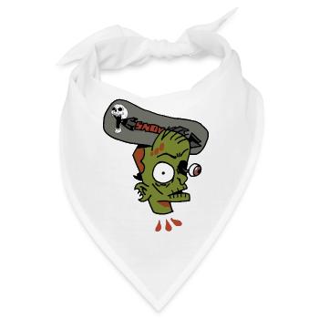 Zombie Boy mit Totenkopf und Cartoon - Bandana - Weiß - Vorne