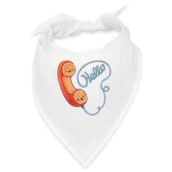 Retro-Vintage-Handy sagt Hallo - Bandana - Weiß - Vorne