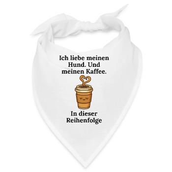 Kaffeeherz Becher Illustration Hund Kaffeeliebe - Bandana - Weiß - Vorne