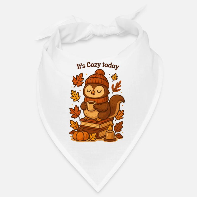 Gemütliche Herbst-Eule mit Tee Mütze  Bandana