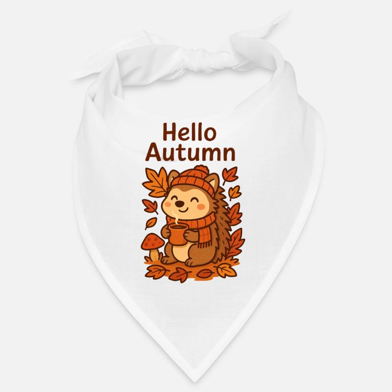 Hello Autumn Hedgehog Cozy Sip Igel Herbst Bandana