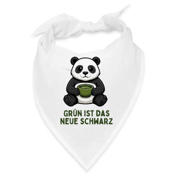  Panda Kaffeezeit grün Tee Getränk - Bandana - Weiß - Vorne