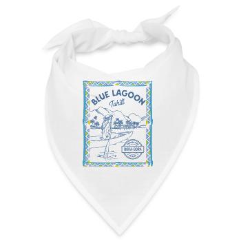 Blaue Lagune Tahiti Surf Art Bora Bora - Bandana - Weiß - Vorne