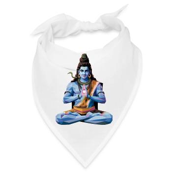 Shiva - Cooles Low Poly Logo der indischen Mythologie - Bandana - Weiß - Vorne