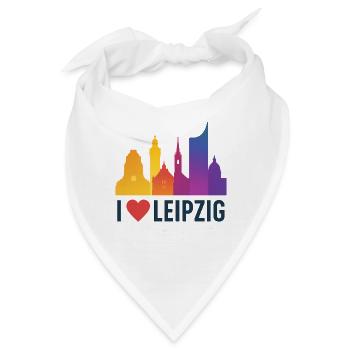 Leipzig Skyline Herzliebe - Bandana - Weiß - Vorne