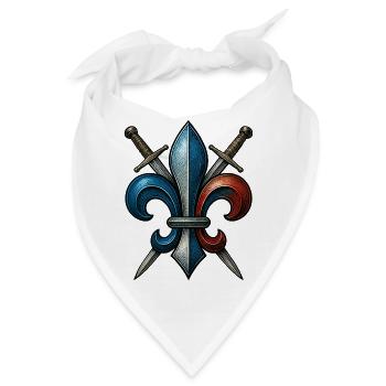Fleur de Lys - Frankreich - Bandana - Weiß - Vorne