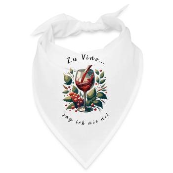 Weinglas mit Trauben Kunstmotiv - Bandana - Weiß - Vorne