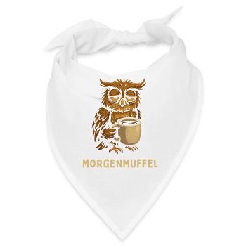 Morgenmuffel-Eule mit Kaffee - Bandana - Weiß - Vorne