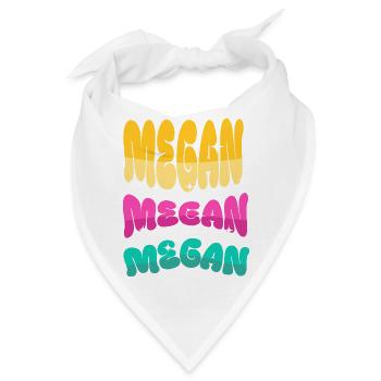 Megan Namensdruck Neonfarben - Bandana - Weiß - Vorne