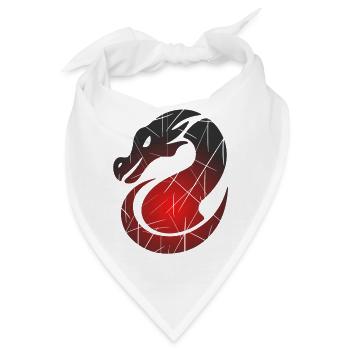 Roter Drachen mit Split-Textur - Bandana - Weiß - Vorne