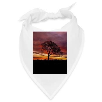 Bunte Sonnenaufgangshimmel einsame Baumsilhouette - Bandana - Weiß - Vorne