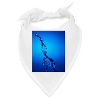 Blau hinterleuchtetes Wasser Abstrakt - Bandana - Weiß - Vorne