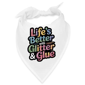 Glitzer & Kleber Lebensfreude - Bandana - Weiß - Vorne