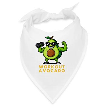 Workout Avocado Fitness Frucht - Bandana - Weiß - Vorne