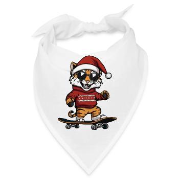 Tiger Weihnachten Lustig - Bandana - Weiß - Vorne