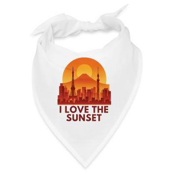Love the Sunset - Sonnenuntergang - Bandana - Weiß - Vorne