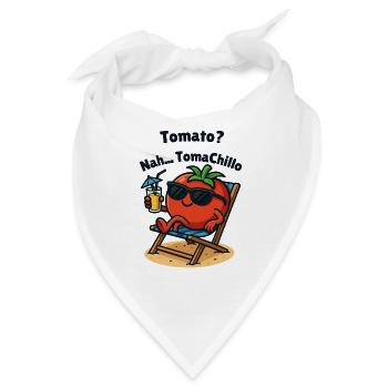 Tomate Chillen am Strand Illustrationen  - Bandana - Weiß - Vorne