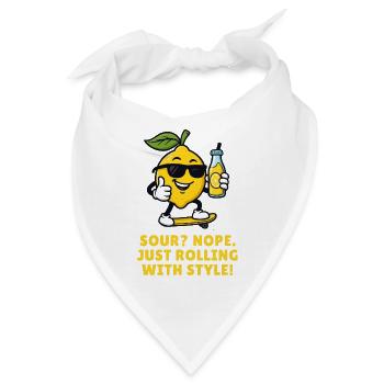 Zitrus-Skater: Stilvoll Rollend - Bandana - Weiß - Vorne