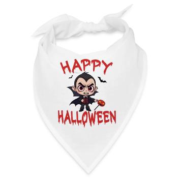 Halloween Vampir Dracula Kürbis Fledermaus Grusel - Bandana - Weiß - Vorne