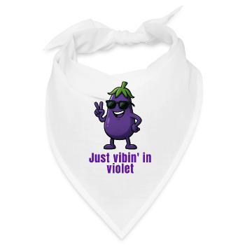 Aubergine - vibes in Violet Karikatur  - Bandana - Weiß - Vorne