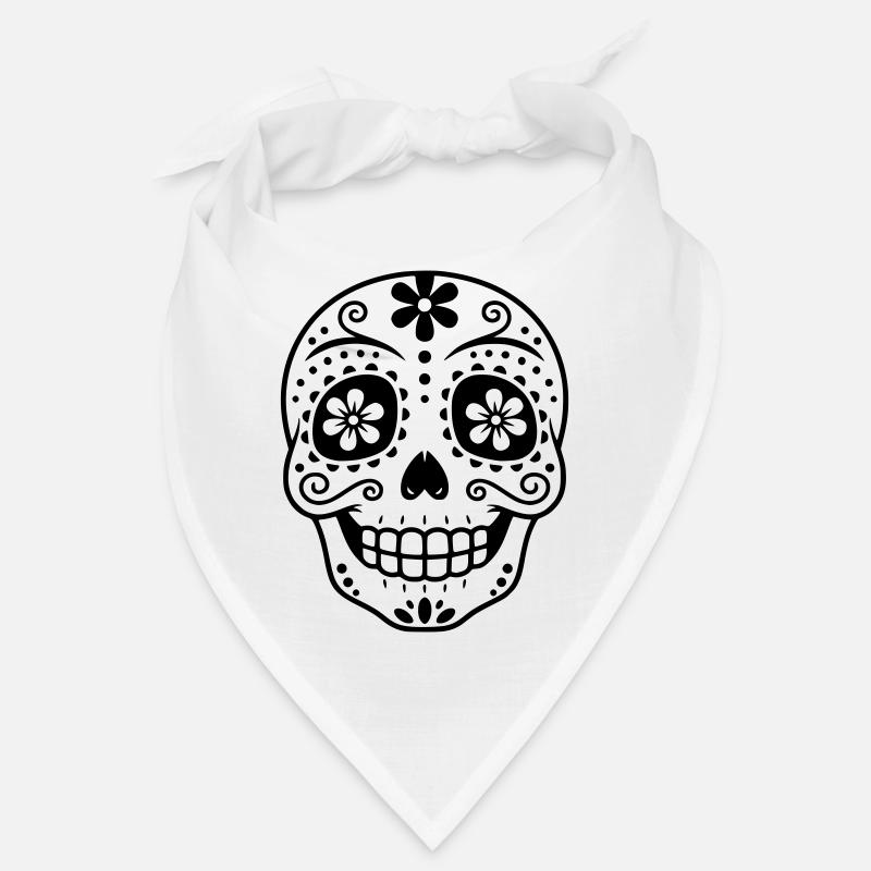 Sugar Skull | Día de los Muertos Design - Bandana - white