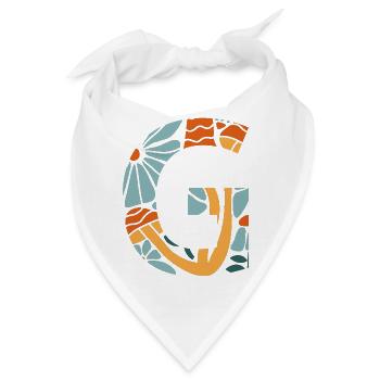 Buchstabe g Blumen groovy Geschenkidee - Bandana - Weiß - Vorne