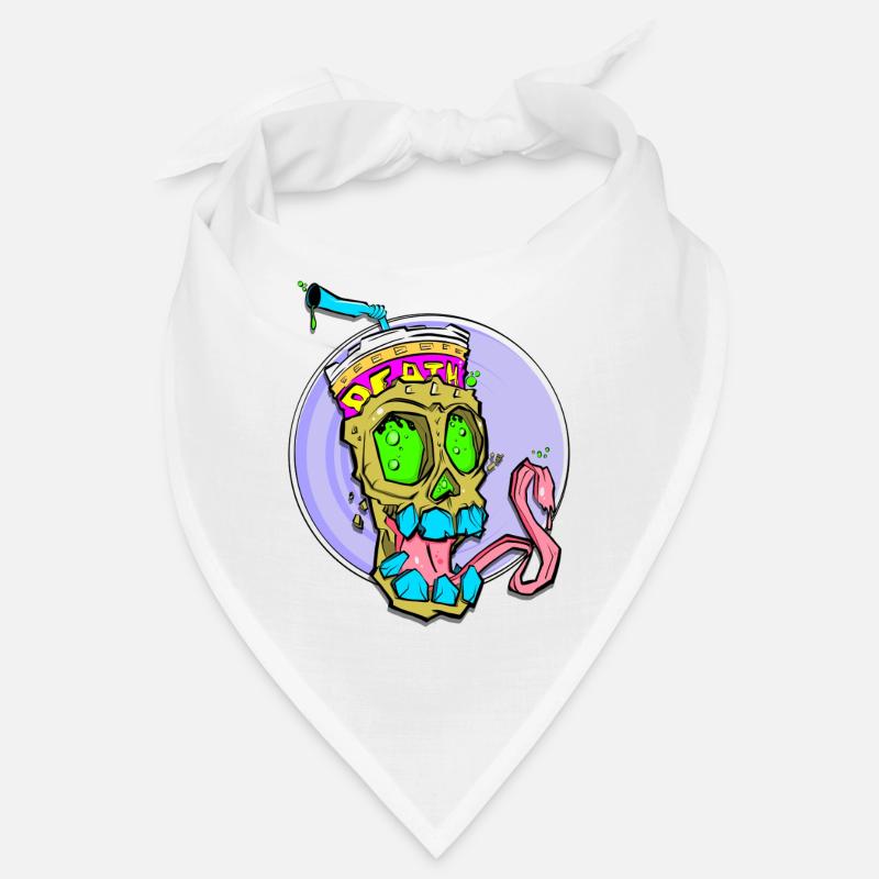 Crâne néon avec choc de couleur Bandana