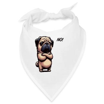 No Mops Möpse Mopsbesitzer Mopsliebhaber Mopshund - Bandana - Weiß - Vorne