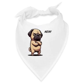 Nein Mops Möpse Mopsbesitzer Mopsliebhaber Mopsfan - Bandana - Weiß - Vorne