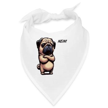 Nein Mops Möpse Mopsbesitzer Mopsliebhaber Mopsfan - Bandana - Weiß - Vorne