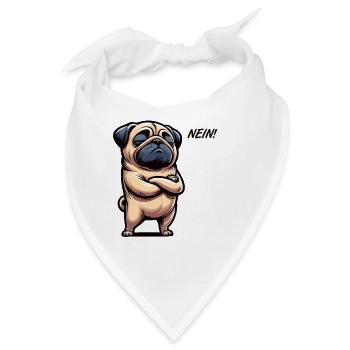 Nein Mops Möpse Mopsbesitzer Mopsliebhaber Mopsfan - Bandana - Weiß - Vorne