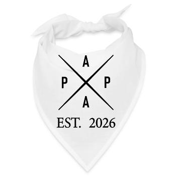 Papa Est. 2026 - Bandana - Weiß - Vorne