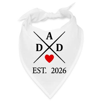 Dad Heart EST. 2026  - Bandana - Weiß - Vorne