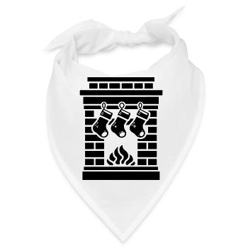 Kamin Weihnachtlich Weihnachtssocke - Bandana - Weiß - Vorne