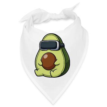 Süßer Avocado Gamer Cartoon Vegan Gemüse - Bandana - Weiß - Vorne