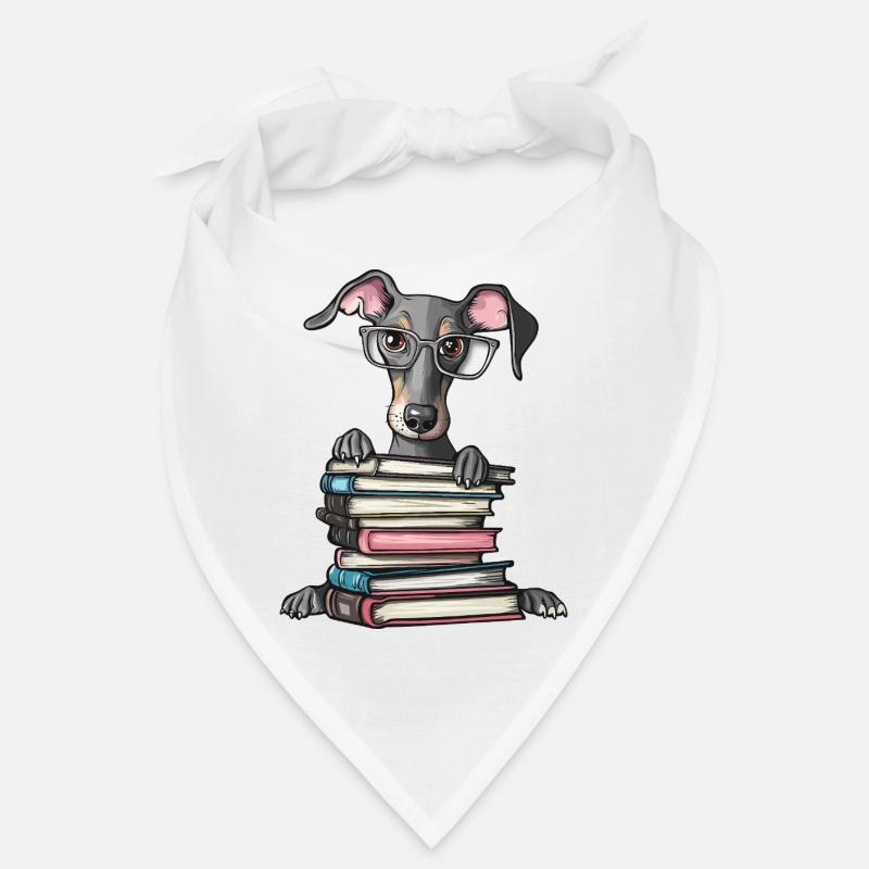Süßes Windhund-Lesebuch mit Brille Bandana