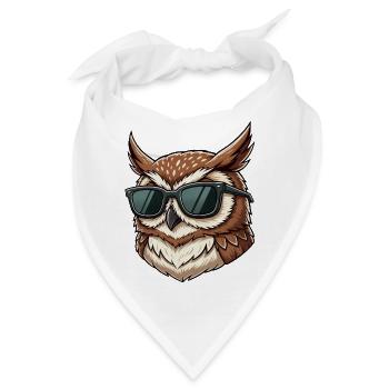 Lustige Eule Waldkauz Cartoon mit Sonnenbrille Por - Bandana - Weiß - Vorne