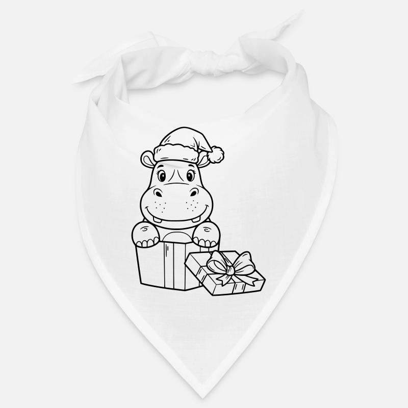 Weihnachts-Nilpferd mit Geschenken Bandana