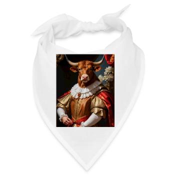 Majestätischer Stier – König des Barocks - Bandana - Weiß - Vorne
