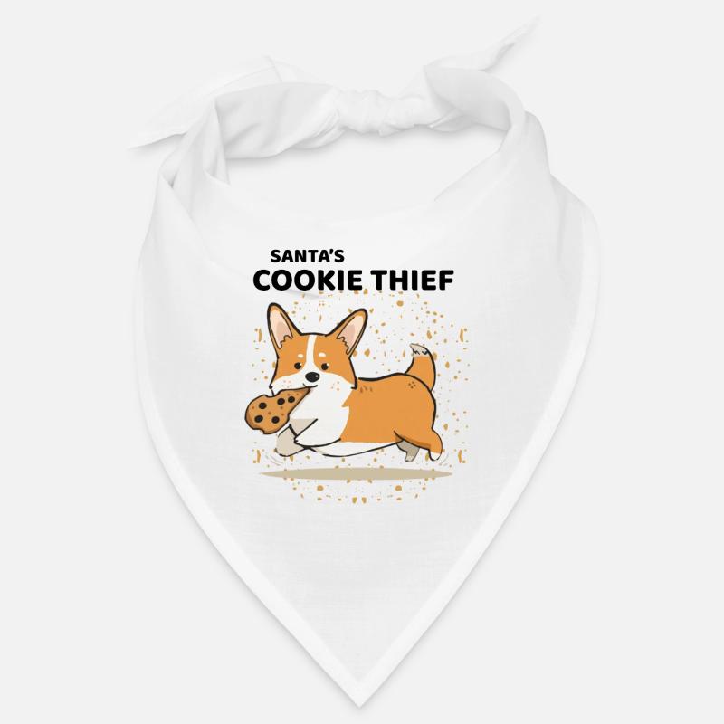 Santa's Cookie Thief – Cute Corgi Christmas Bandana