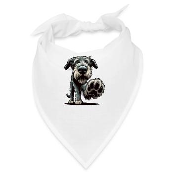 Sprich mit der Pfote Irischer Wolfshund Wolfshunde - Bandana - Weiß - Vorne