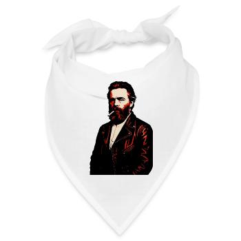 Herman Melville Noir Lederporträt - Bandana - Weiß - Vorne