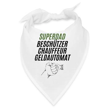 Superdad Kraftvoll Grün - Bandana - Weiß - Vorne