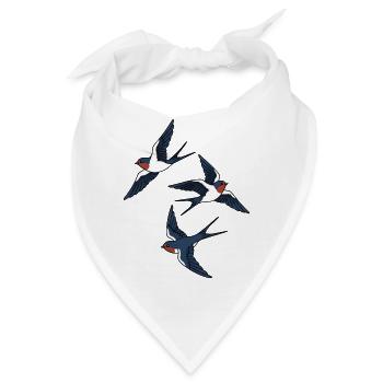 Schwalben - Bandana - Weiß - Vorne