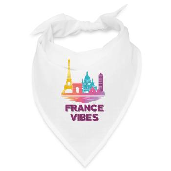 France Vibes Skyline Farbpalette - Bandana - Weiß - Vorne