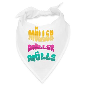 Müller Name Nachname - Bandana - Weiß - Vorne
